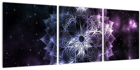Tablou - Mandala Lotus în spațiu (cu ceas) (90x30 cm)