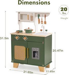 Set bucatarie copii din lemn Series Verde