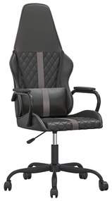 345561 vidaXL Scaun de gaming de masaj, negru și gri, piele ecologică