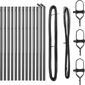 vidaXL Stâlp de gard. 13 pcs Gri Oțel