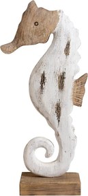 Decorațiune căluț de mare din lemn de paulownia, H63 cm