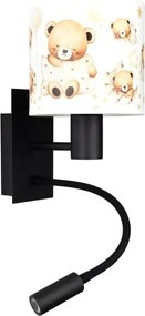 Brilagi - Lampă LED flexibilă BOBO 1xE27/25W/230V + LED/3W negru/alb/cu ursuleți