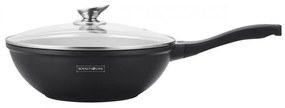 Tigaie WOK Royalty Line RL-BW28M, 28cm, Acoperire marmura, Inductie, Negru