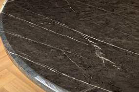 Masa Rotunda, Metal, Argintiu, Marmura Optic, ELEGANCIA 130cm, A-45899 VC