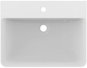 Lavoar suspendat alb 60 cm, dreptunghiular, orificiu baterie si preaplin, Ideal Standard Connect Air