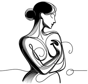 Tablou linii ale eleganței feminine