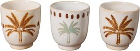 Set 3 cani din ceramica, Palmier
