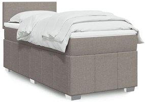 vidaXL Pat box spring cu saltea, gri taupe, 80x200 cm, textil