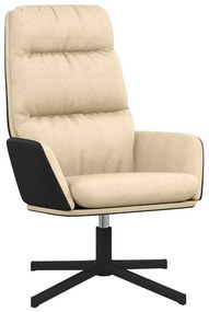 341150 vidaXL Scaun de relaxare, crem, material textil