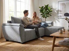 Coltar extensibil de colt LIVARO, gri deschis, reversibil, 305x140 cm