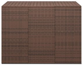 317230 vidaXL Ladă grădină pentru perne, maro, 145x100x103 cm, ratan PE