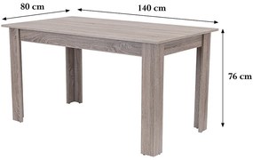 Masa de sufragerie Yorki Standard 140x80 cm stejar yorki