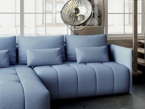 Colțar extensibil dumonde cu ladă de depozitare si sezut confortabil din spuma high-density, Malta Enjoy Blue 235x185 cm