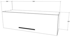 Soldat Kos, O Usa, Negru/Alb Lucios, MDF, 30 x 30 x 95 cm