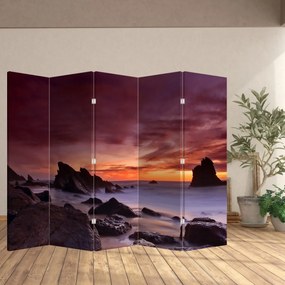 Paravan - Apus de soare pe mal (210x170 cm)