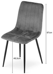 Scaun de catifea roz LAVA cu picioare negre