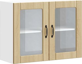 vidaXL Dulap bucătărie cu ușă sticlă Lucca lemn de stejar de Sonoma