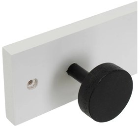 Cuier de perete alb-negru din lemn de pin 40 cm Anillos – Casa Selección