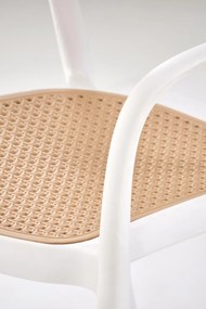 Scaun plastic K530 alb/natur