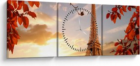 Tablou - Paris (cu ceas) (90x30 cm)