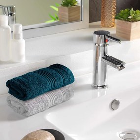 Prosop albastru închis din bumbac din frotir 30x50 cm Tendresse – douceur d'intérieur