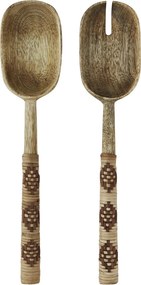 Set 2 linguri pentru salată din lemn de mango și bambus, L26 cm, „Bamboo Salad Set"