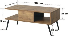 Măsuță de cafea Bukle Atlantic Pine and Black