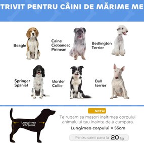 PawHut Pat Ridicat pentru Câini, Pat de Camping pentru Câini și Pisici cu Tetieră, Material Texteline Respirabil, pentru Interior și Exterior, 106 x 81 x 33 cm, Negru | Aosom Romania