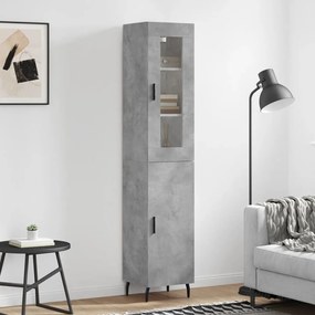 vidaXL Dulap înalt, gri beton, 34,5x34x180 cm, lemn prelucrat