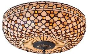 Endon 64276 - Plafonieră Tiffany MILLE FEUX, 2 x E27/60W/230V, Ø 45 cm