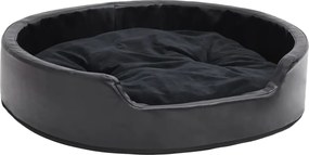 vidaXL Pat pentru câini, negru, 79x70x19 cm, pluș/piele ecologică