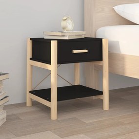 345656 vidaXL Noptieră, negru, 42x38x45 cm, lemn prelucrat