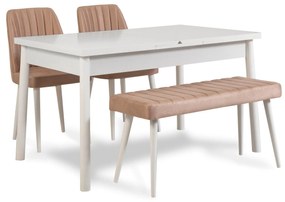 Set mobilier sufragerie Dobuse 2 (alb + piatră) (pentru 4 persoane). 1093786