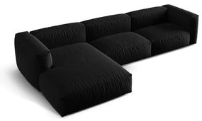 Colțar modular negru (cu colț pe partea stângă ) Martina – Micadoni Home