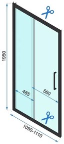 Usa de nisa culisanta Rea Rapid Slide 110 cm sticla 6 mm auriu