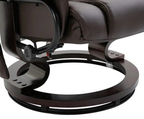 HOMCOM fotoliu relax cu taburet, fotoliu TV rotativ 360° cu masaj, funcție șezlong, fotoliu cu masaj și buzunar lateral, fotoliu recliner, piele ecologică pentru living maro | Aosom Romania