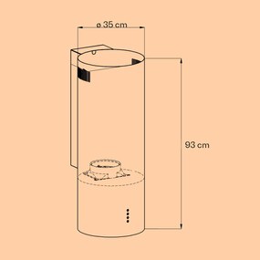 Barella, hotă, 35,5 x 93,5 x 43 cm, recirculare, 557 m³/h, LED, filtru cu carbon activ