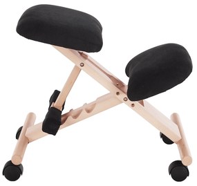 Scaun genunchi ergonomic, negru / fag, GROCO