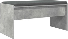 vidaXL Bancă pentru hol cu pernă Gri din beton 83 x 38 x 40 cm