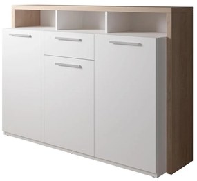 Comodă LEBY stejar sonoma/alb