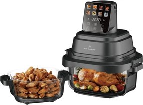 Friteuză cu aer cald Just Perfecto JP-AF4GL, 1500 W, 1,5/4 l, 8 programe, 80-200 °C, circulație a aerului cald la 360°, structură din sticlă rezistentă la temperaturi ridicate, negru