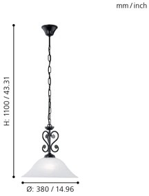 Lustră pe lanț Eglo 91002 MURCIA 1xE27/60W/230V