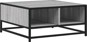 vidaXL Măsuță de cafea gri sonoma 60,5x60,5x30 cm lemn prelucrat/metal