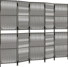 vidaXL Separator de cameră cu 5 panouri, gri, poliratan