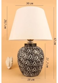 Lampă de masă RAMZES 1xE27/40W/230V, alb/negru