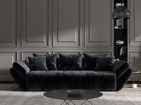 Canapea extensibilă dumonde cu ladă de depozitare si sezut confortabil din spuma high-density, Berlin Euphoria Black 250x100 cm