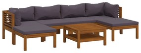 3086914 vidaXL Set mobilier grădină cu perne, 7 piese, lemn masiv de acacia