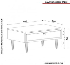 Masuta de Cafea Ravenna - Alb