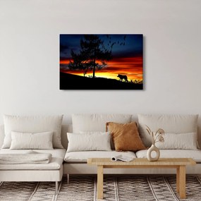 Tablou - Silueta unui lup (90x60 cm)