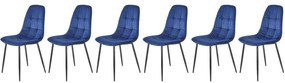 Set 6 scaune K417 velvet bleumarin